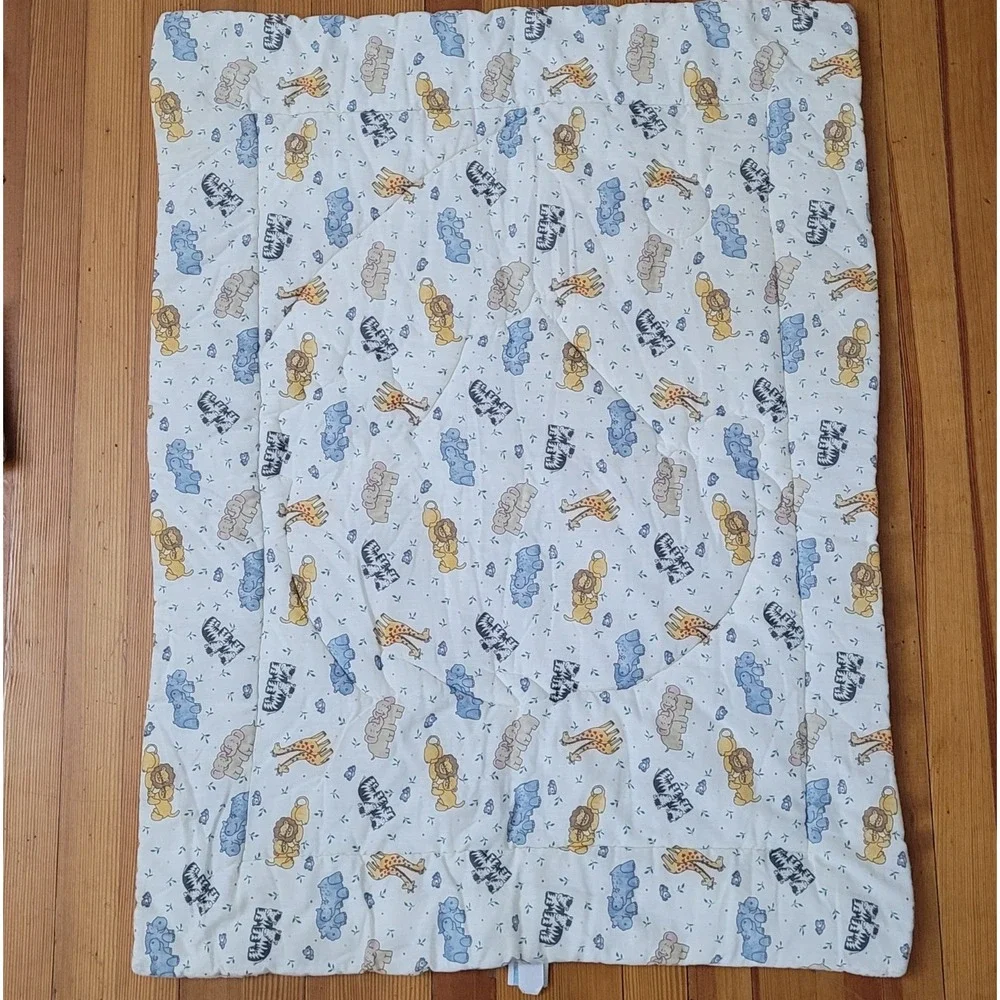 Nojo Noahs Ark Animals Blanket Comforter Crib Set Double Sided Nursery Mobile